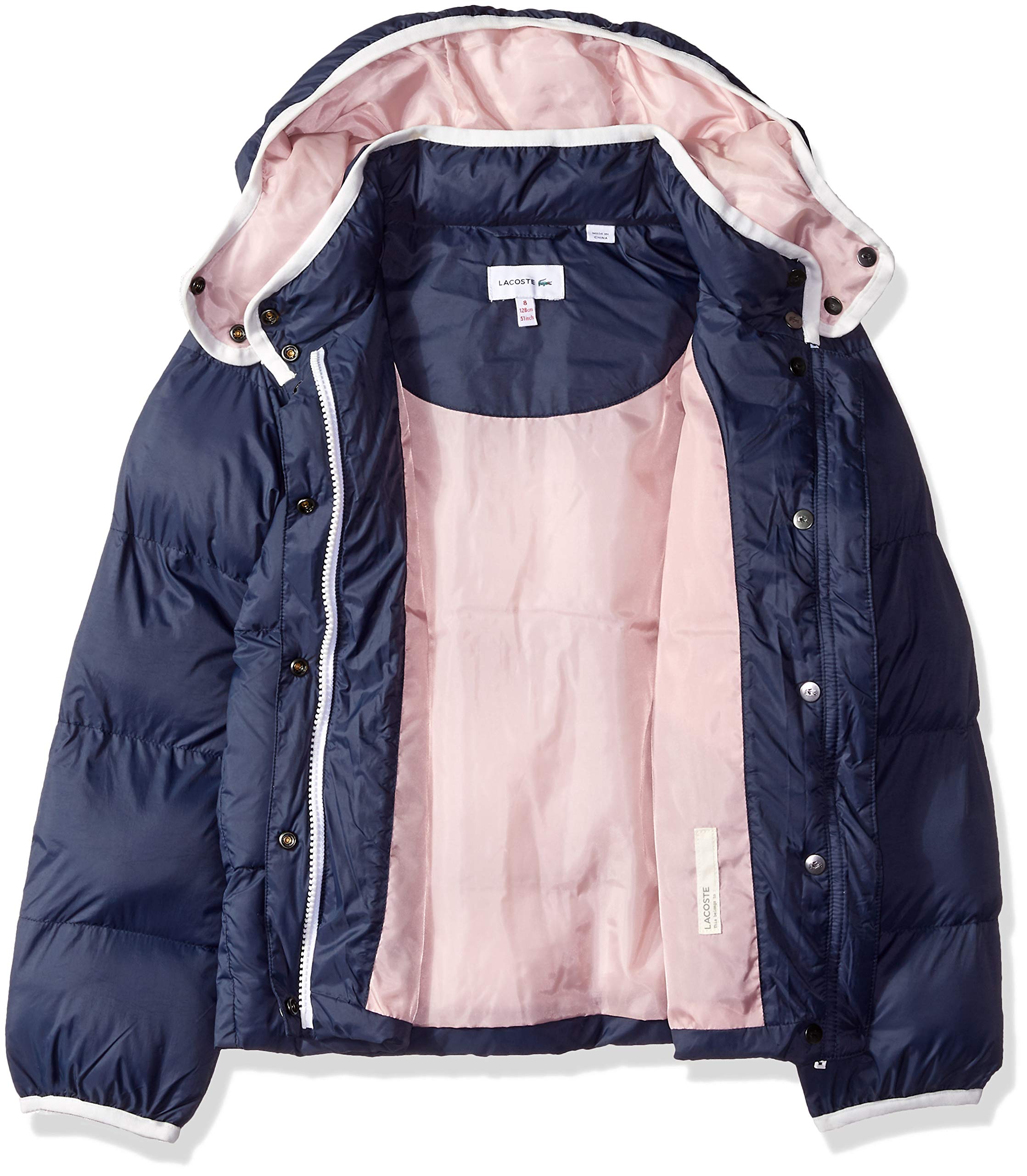 Lacoste Little Girl Ripstop Outerwear, Navy Blue/MELITTE, 6 on Galleon