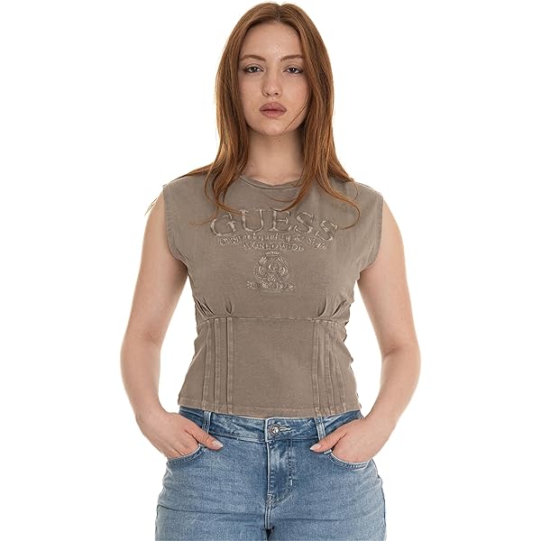bow.a JACQUARD PEONY TOPS Sサイズ GUESS Women's Eco Knit Top, Peony Jacquard Poster Pink at