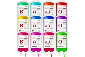 MGparty 12 Pack Blood Bags for Drinks Reusable IV Drink Pouches for Halloween Party Decorations Vampire Zombie Party Juice Containers Props, 10 fl.oz