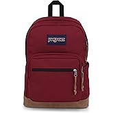 JanSport Right Pack Backpack - Durable Daypack with Padded 15" Laptop Sleeve, Spacious Main Compartment & Integrated Water Bottle Pocket - Russet Red