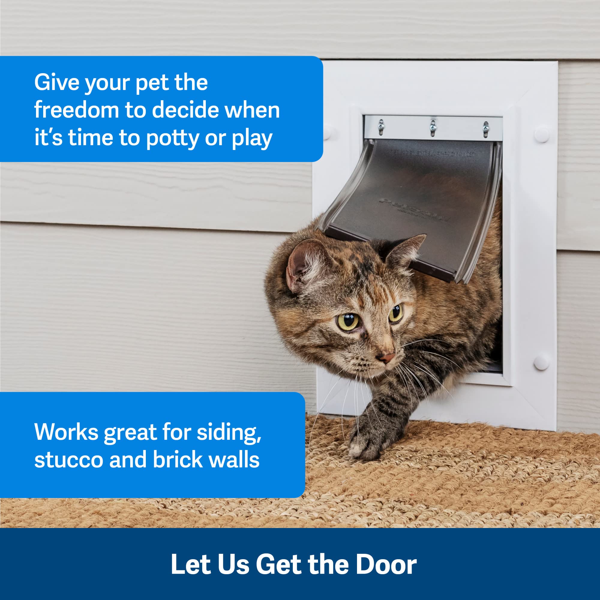 PetSafe Wall Entry Pet Door - Rust-Free Telescoping Frame - Easy Install for Interior & Exterior Walls 4 3/4