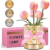 NuuNuy Tulip Flower Lamp, Mother's Day Gift | USB Rechargeable Cordless Night Light | Touch Control | 3-Color Adjustable Dimming | Mother's Day Gift for Mom, Birthday Gift for Women, Home Decor