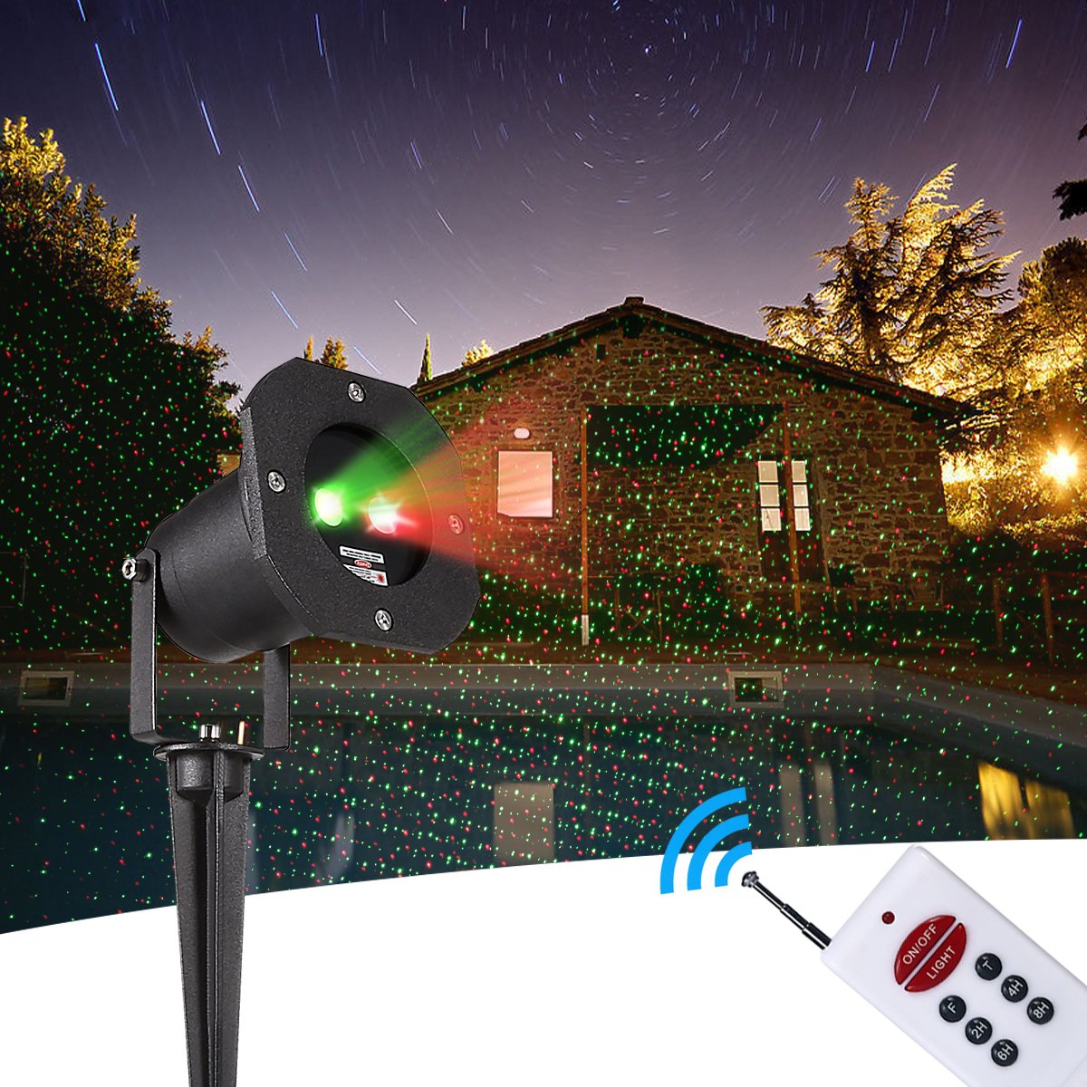 Amazoncom Christmas Projector Lights Static Red Green Stars Show
