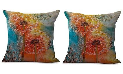 Amazon Com Set Of 2 Dandelion Flower Cushion Cover Inexpensive