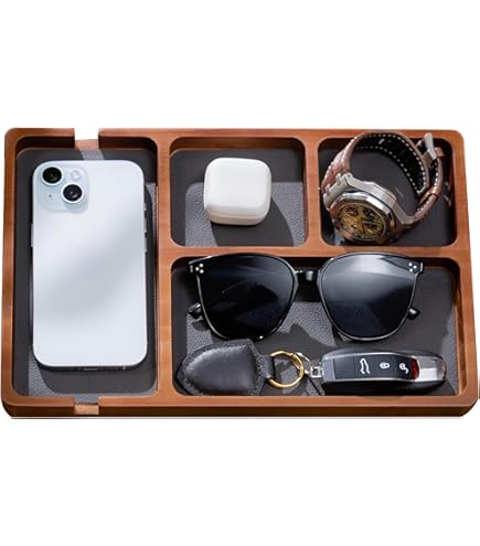 Amazon.com: Baoyun Leather Valet Tray Organizer Nightstand Dresser Top Box Edc Tray with 5 Compartment for Men&Women : Clothing, Shoes & Jewelry Amazon.com: Baoyun Leather Valet Tray Organizer Nightstand Dresser Top Box Edc Tray with 5 Compartment for Men&Women : Clothing, Shoes & Jewelry