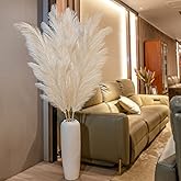 3Pcs 71" Large Pampas Grass Decor, Tall Faux Fluffy Artificial Dried Pompous Grass for Floor Vase Filer, Office, Boho Wedding