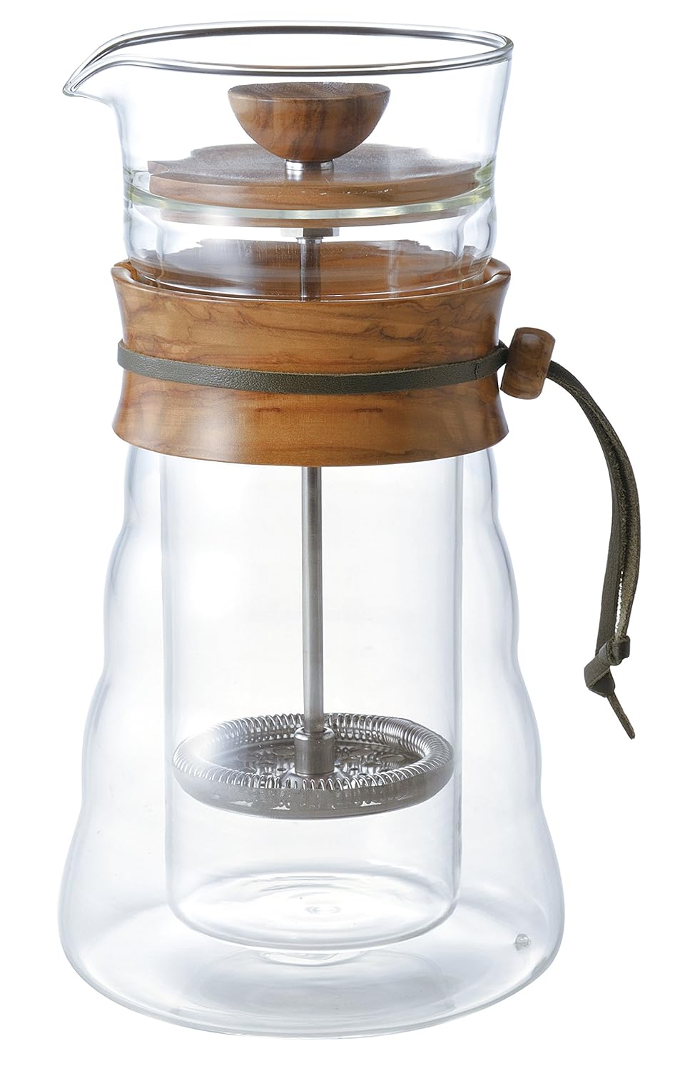 Hario Double Glass Coffee Press, 400ml, Olivewood Kitchen
