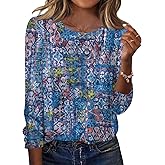 TCOT Women Long Sleeve Crew Neck Tee Tops Trendy Casual Dressy Blouses Spring Clothes Pullover Shirts