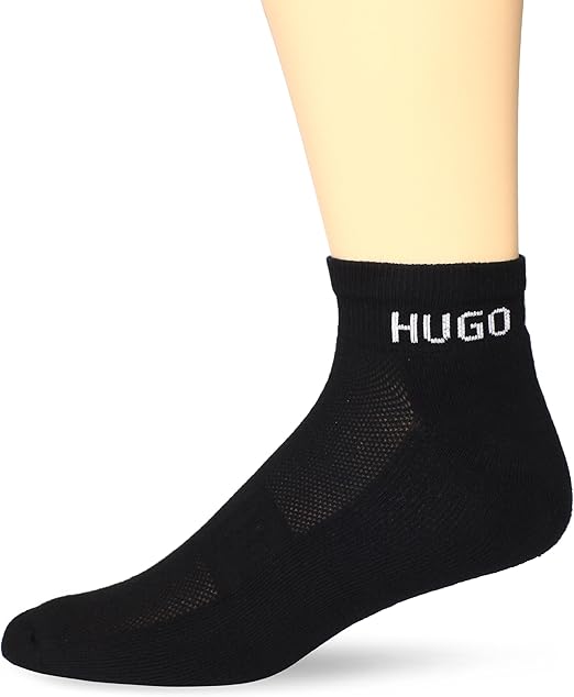 BOSS HUGO BOSS Men's TwoPack Sport Sneaker Socks, Black