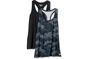 Amazon Essentials Women's Athletic Workout Racerback Tank Tops, Multipacks