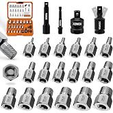 XEWEA 22PCS 3/8" Drive Screw Extractor Set, Bolt Remover Kit | Multi-Spline Easy Out for Stripped Broken Bolts, Nuts &amp; Screws, Heavy-Duty CR-MO Extraction Tools with Extension &amp; Adapter