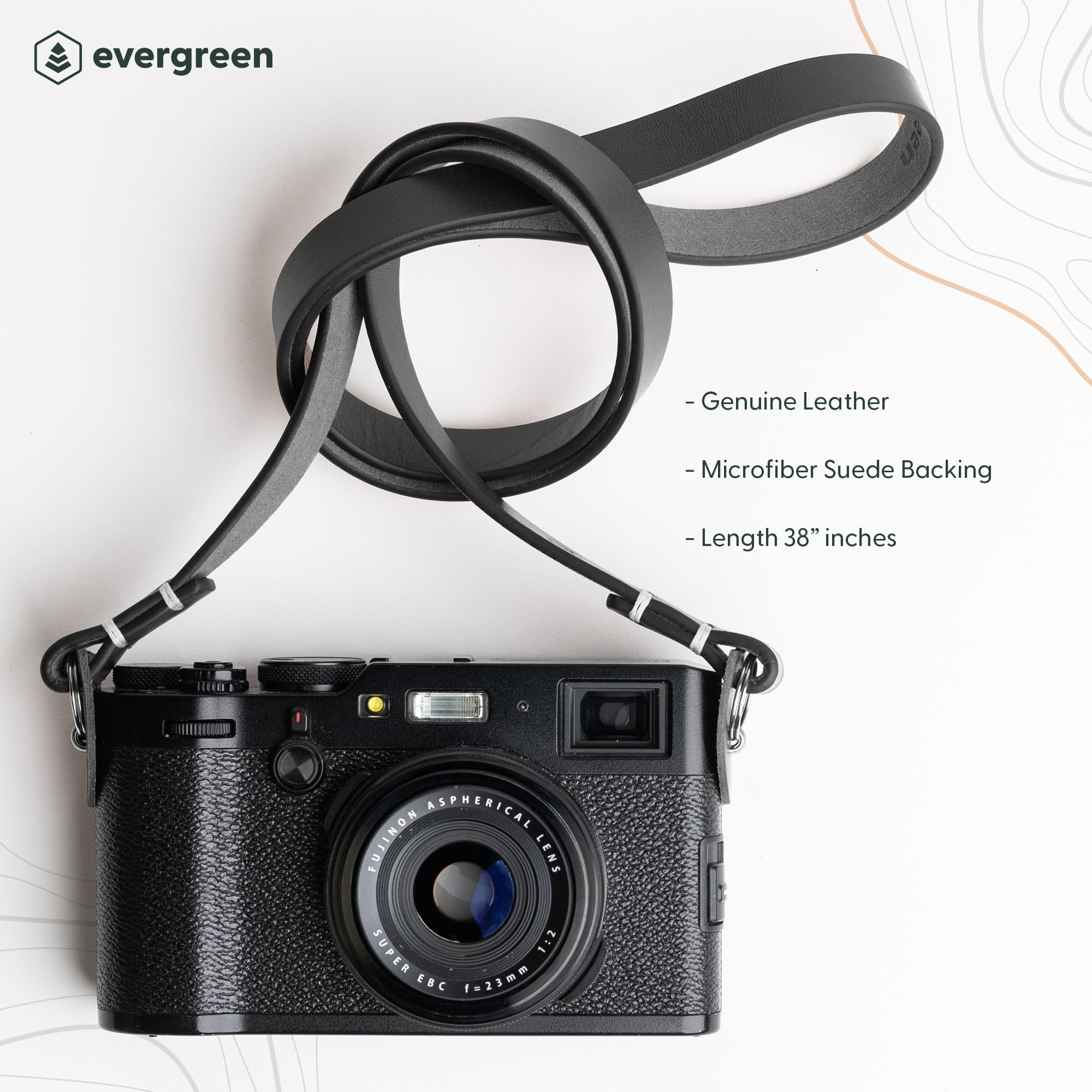 Evergreen Leather Camera Strap – Split Ring, 28