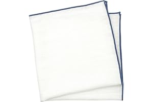 BELLUNO White Pocket Square with Embroidered Color Edge