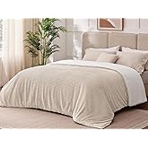 Sherpa Blankets Queen Size - Fleece Queen Blanket for Bed, Soft and Warm Throw Blanket for Winter, 90" x 90", Cream