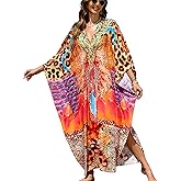 IMAGEKOPE Women 2025 Summer Kaftan Dresses Plus Size Bathing Suit Cover Up Moo Moos Beach Dress for Swimwear Caftan Dress