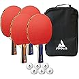 JOOLA Ping Pong Paddle Set with Ping Pong Balls & Carrying Case - Set of 4 Table Tennis Paddles - Advanced Ping Pong Rackets & Portable Table Tennis Accessories for 2-4 Players
