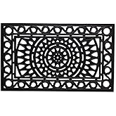 DII Rubber Doormats Collection All Weather, 18x30, Sun Scroll