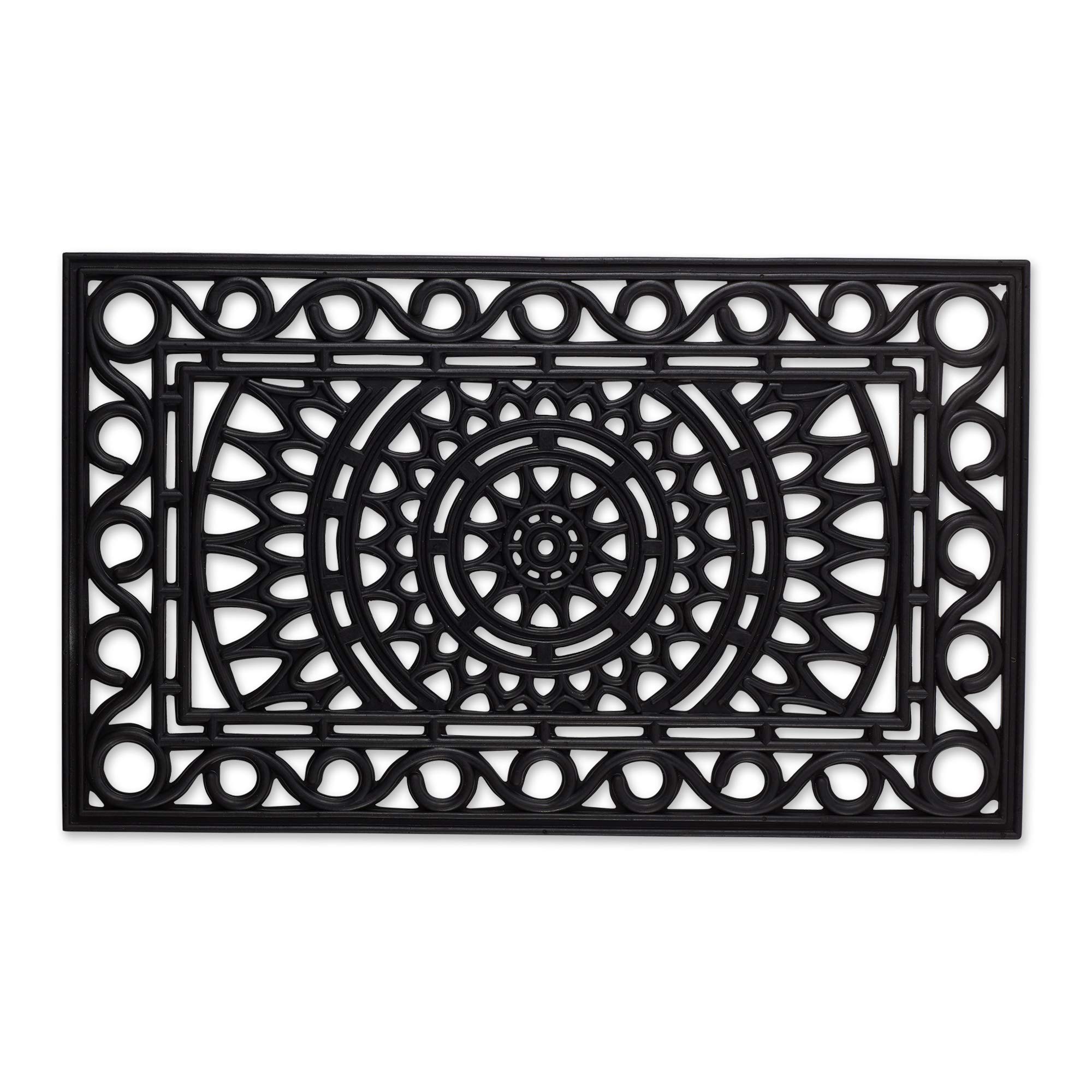 DII Rubber Doormats Collection All Weather, 18x30, Sun Scroll