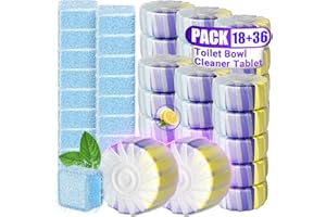 54 Pack Toilet Bowl Cleaners, 36PCS Upgraded Triple Effect Toilet Bowl Tablets with 18PCS Toilet Tank Cleaners Tablets with B