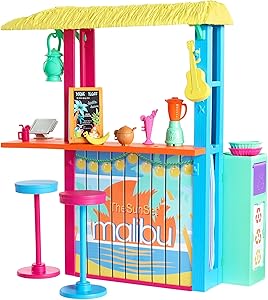 Barbie Loves The Ocean Beach Shack Playset with 18+ Accessories, Made from Recycled Plastics, Gift for 3 to 7 Year Olds