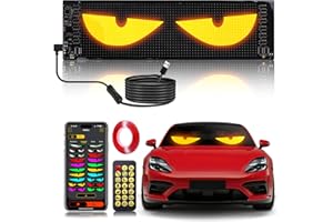CRILEAL Multi-Panel Sync Car Eyes Display 64x20 LED Sign (14"x4.3") | USB 5V Programmable Scrolling Text/Animation | APP + Remote for Car/Store Ads（1pcs）
