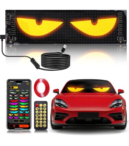 Programmable Windscreen Light Car LED Eyes Trylightride Car Windshield LED Eyes - Programmable ...