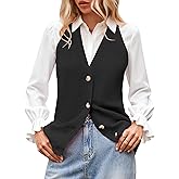 Sumtory Women Sweater Vest Button Down V Neck Knit Tank Top Sleeveless Cardigans