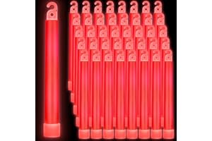 Sotiff 96 Pcs Bright 6 Inch Large Glow Sticks Bulk Emergency Glow in The Dark Sticks with 12 Hour Duration for Camping Hiking Outdoor Parties Activities Survival Storms (Red)