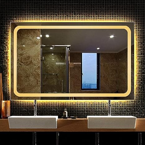 ZHTY Großer Badezimmerspiegel/LED-beleuchteter Make-up-Kosmetikspiegel