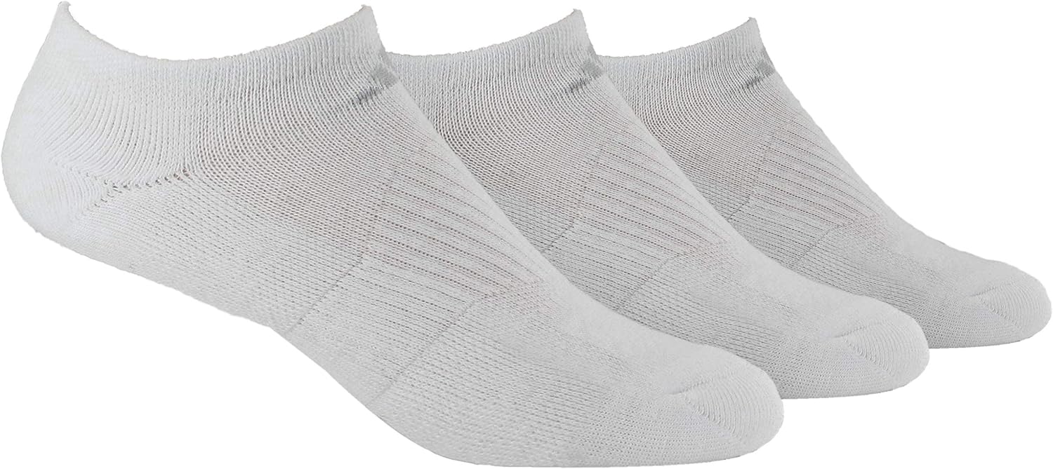 adidas Women's Cushioned No Show Socks (3-Pair), White/White, Medium, (Shoe Size 5-10) : Clothing