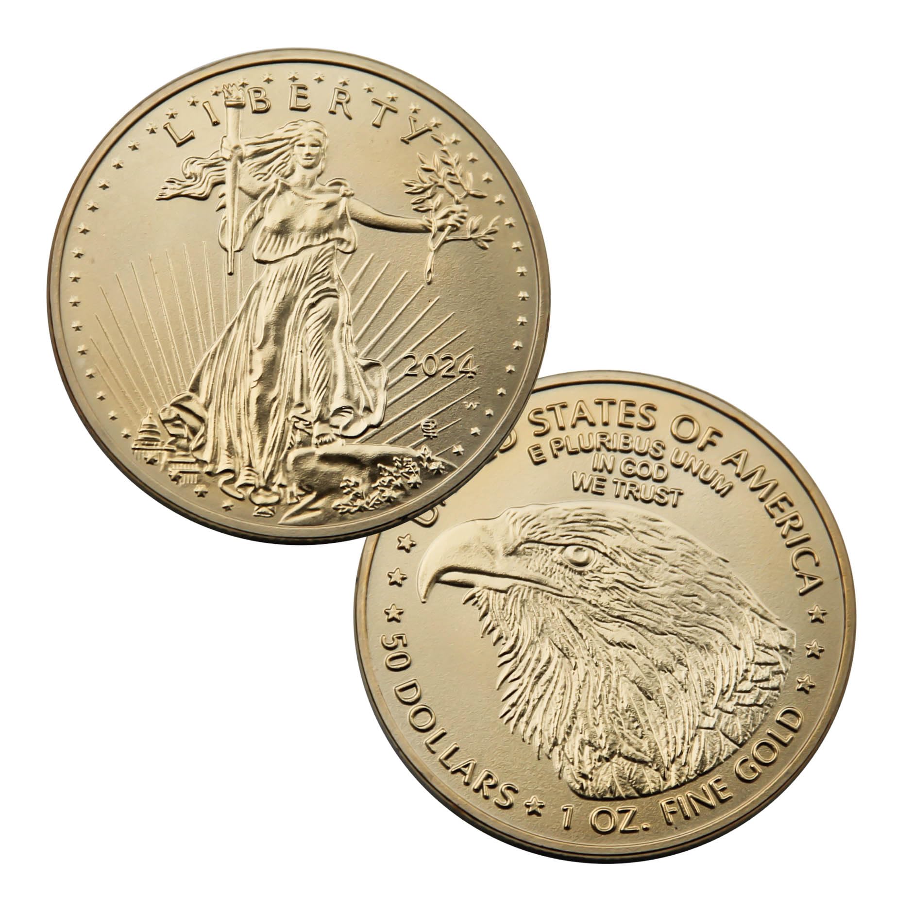 Photo 1 of 2024 The United States Statue of Liberty Coin Eagle Coin Gold Plated Coin 1oz Uncirculated Commemorative Coin