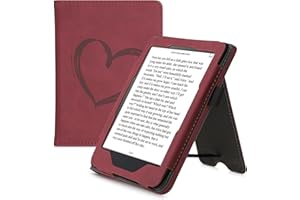 kwmobile Case Compatible with Kobo Clara HD Case - Cover for eReader with Magnetic Closure - Dark Red