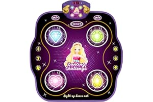 KIZJORYA Dance Mat for Kids, Electronic Dance Mat with Wireless Bluetooth for Children Ages 3-12, Light Up Dance Game Music Pad with 9 Levels, Birthday Gifts Toys for 4-8 8-12 Years Old Girls & Boys