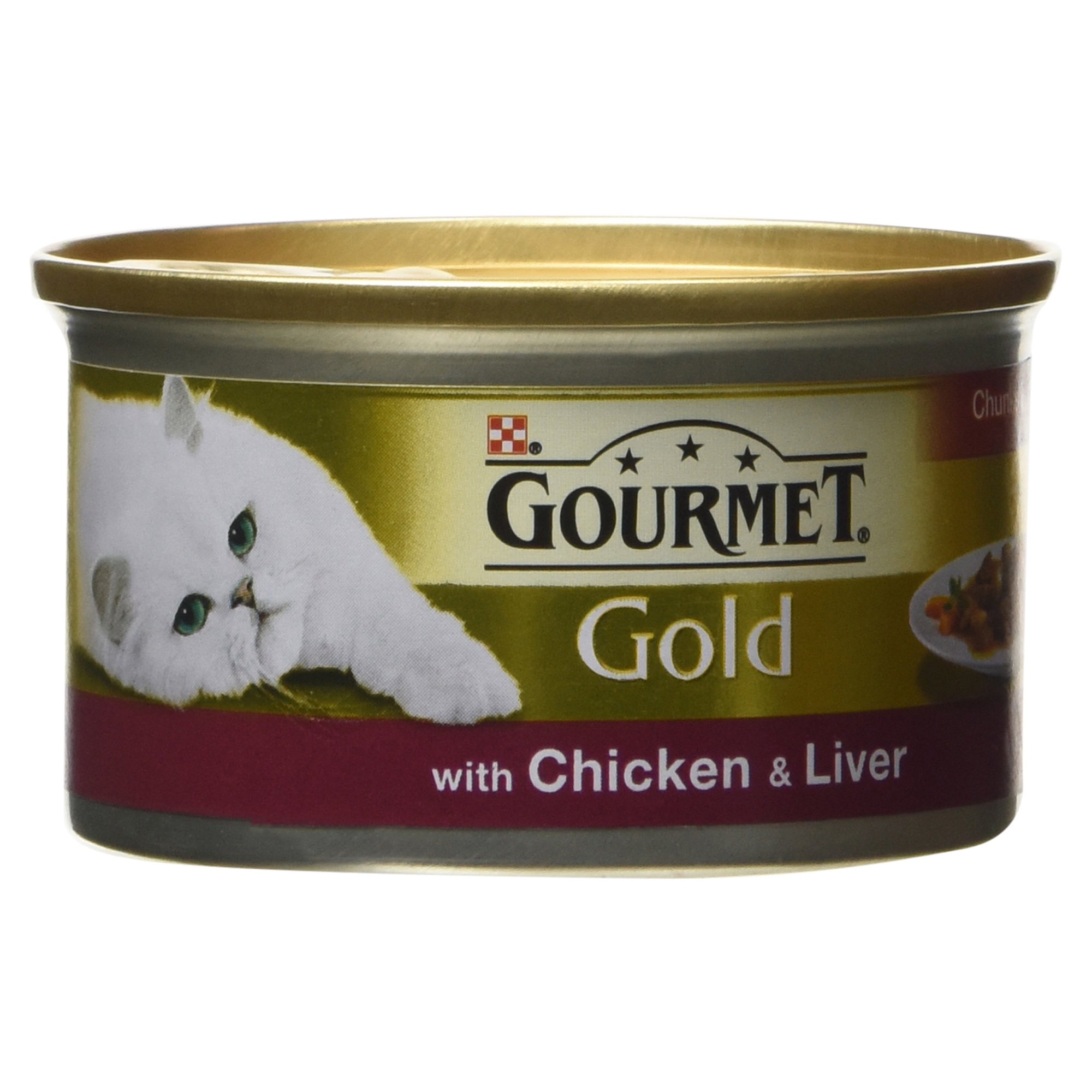 Gourmet Gold Tinned Cat Food Chicken and Liver In Gravy 85g