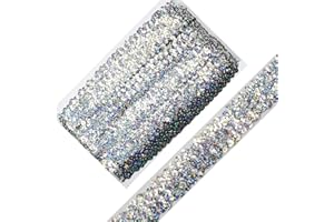 VOOMOLOVE Length10 Yards，Wide 30mm/1.1 inch Elastic Sequin Ribbon Trim for Sewing Dress Dance Costumes Headband （Shiny Silver-30mm）
