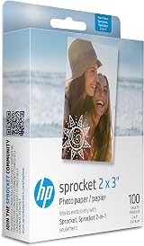 HP Sprocket 2x3 Premium Zink Sticky Back Photo Paper 100 Sheets