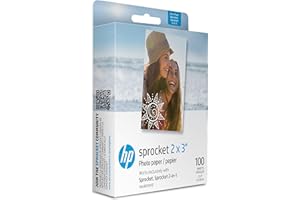 HP Sprocket 2x3" Premium Zink Sticky Back Photo Paper (100 Sheets) Compatible with HP Sprocket Photo Printers, Original Version.