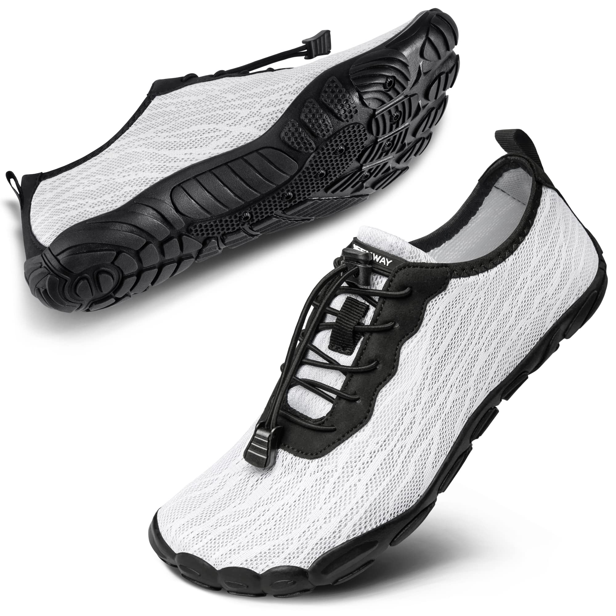 Photo 1 of SEEKWAY Water Shoes Quick-Dry Barefoot Sports Aqua Beach Pool Swimming River Lake Hiking Kayaking Surfing Men Women AB004 White SP001