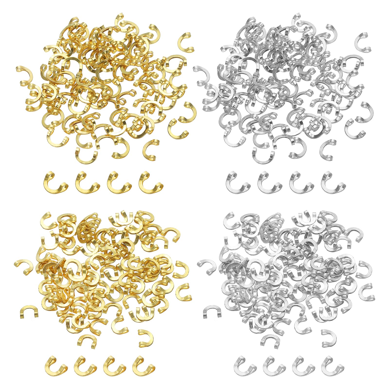 PATIKIL Fishing Spinner Clevis 6mm/0.24", 400Pcs Easy Spin U-Shaped Brass Links for Lure Fishing Spoon Spinnerbait Inline Parts Accessory, 2 Colors