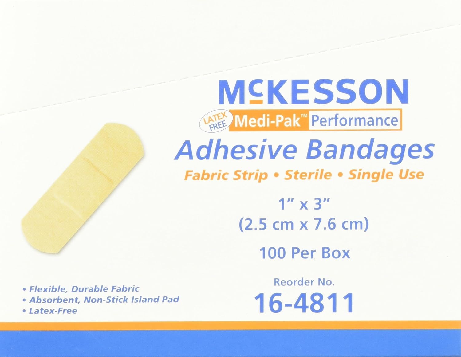 McKesson Performance Bandage Adhesive Fabric Strip, 100 Count (Pack of 2): Health & Personal Care
