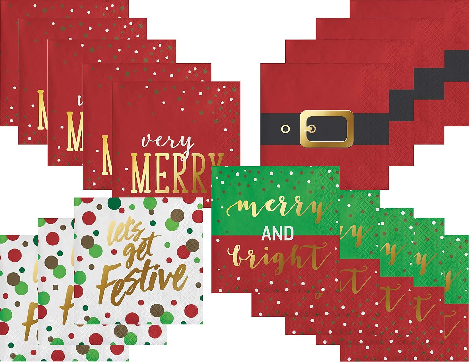 Christmas Holiday Party Supplies Paper Cocktail Napkins