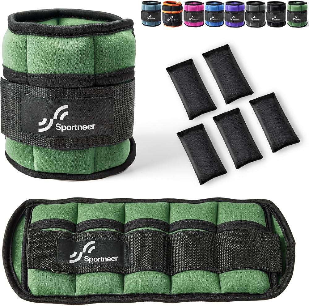 Sportneer Adjustable Ankle Weights Set 0.45-1.6 kg per Ankle 0.9-3.2 kg Pair