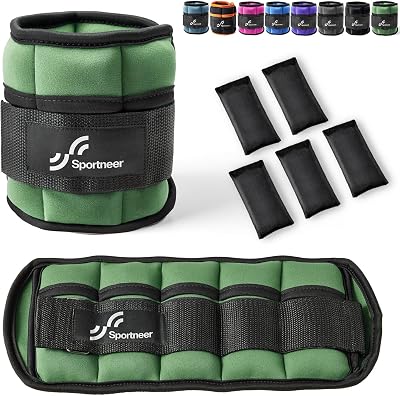 Sportneer Adjustable Ankle Weights Set 0.45-1.6 kg per Ankle 0.9-3.2 kg Pair