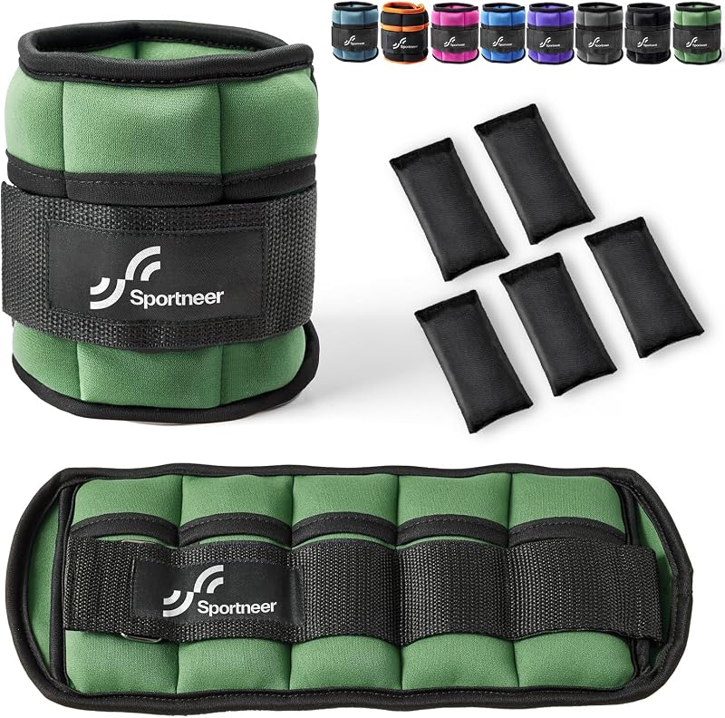 Sportneer Adjustable Ankle Weights Set 0.45-1.6 kg per Ankle 0.9-3.2 kg Pair