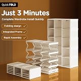 Dripex Portable Wardrobe Closet Storage Organizer with Transparent Doors view 4