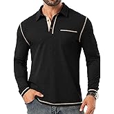 Sailwind Mens Long Sleeve Polo Shirts Cotton Fashion Casual Classic Collared Golf Shirts