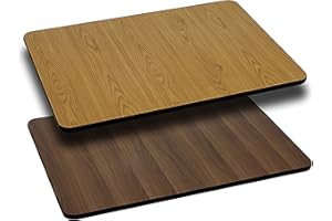 Flash Furniture Glenbrook 24" x 42" Rectangular Table Top with Natural or Walnut Reversible Laminate Top
