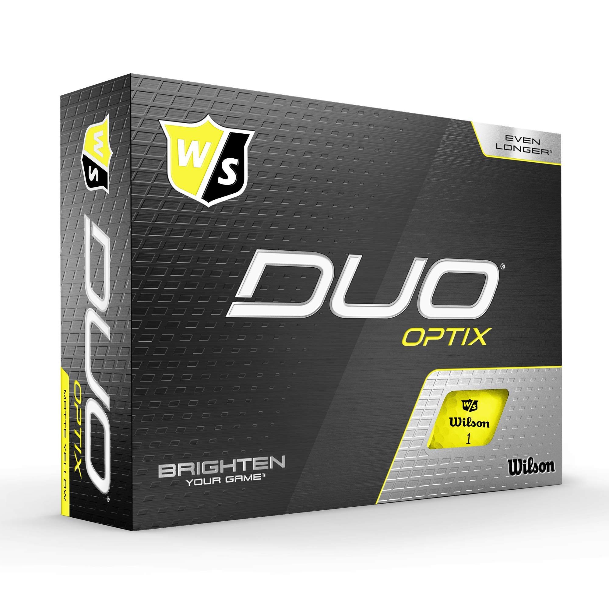 Wilson DUO OPTIX YELLOW 12- GOLF BALL, Yellow