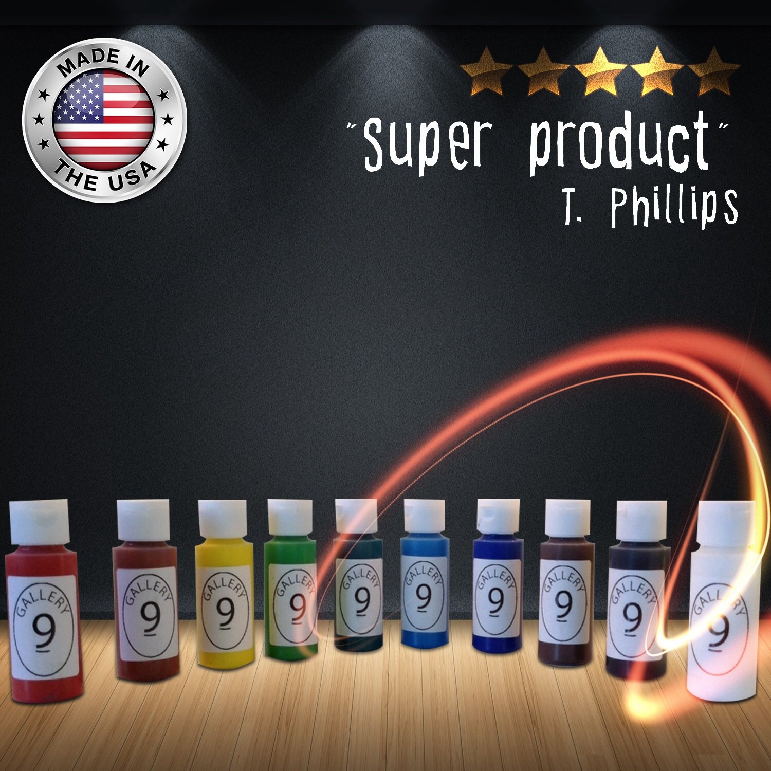 Best Acrylic Paint Set 10 LARGE 2 Oz. Bottles Or 60 ML Each. Supplies