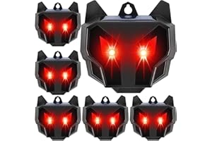 Lulu Home 6 Packs Solar Animal Repeller, Nocturnal Predator Deterrents with Red LED Flashing Lights Drive Away Raccoons, Deer, Skunks, Coyotes, Birds, Foxes from Chicken Coop Yard Farm